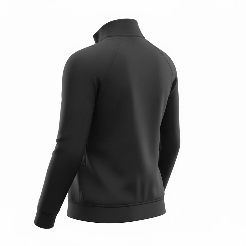 Champion Duo Dry Black Full Zip Up Jacket Large Mock Neck Athletic Track Coat L - Picture 2 of 9